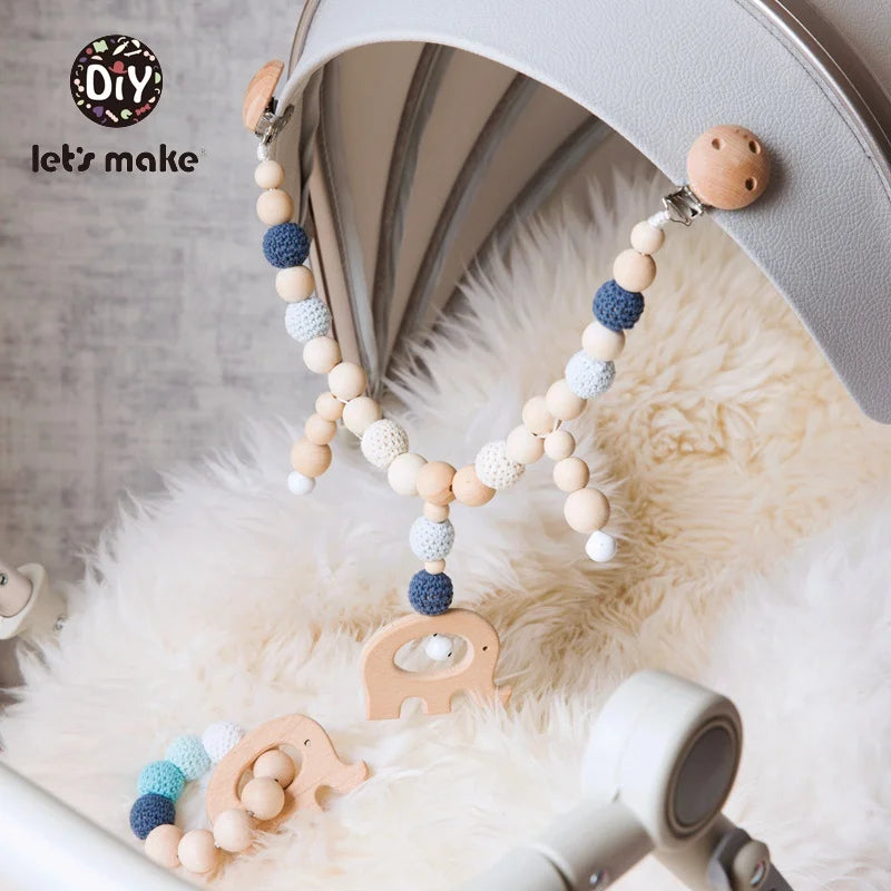 Crochet Beads Pram Clip Rattle