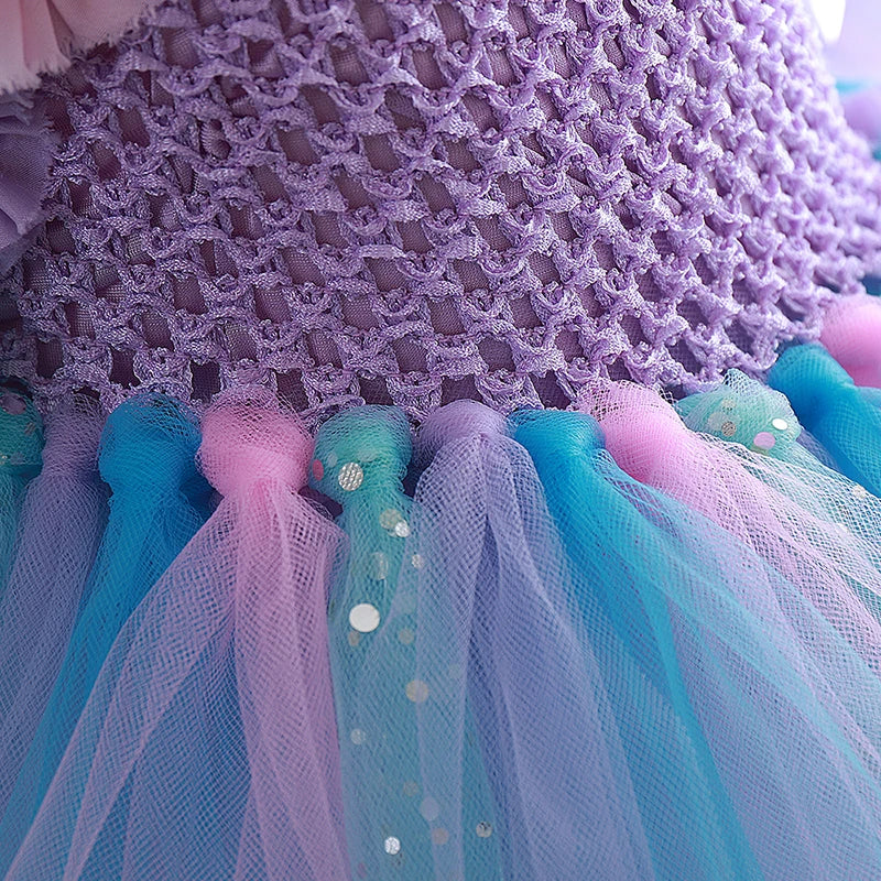 Mermaid Girl Tutu Dress - Princess Party Dresses for Girls