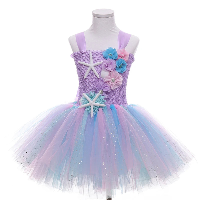 Mermaid Girl Tutu Dress - Princess Party Dresses for Girls