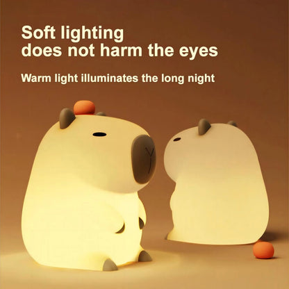 Creative Cartoon Capybara Silicone LED Night Light Table Lamp
