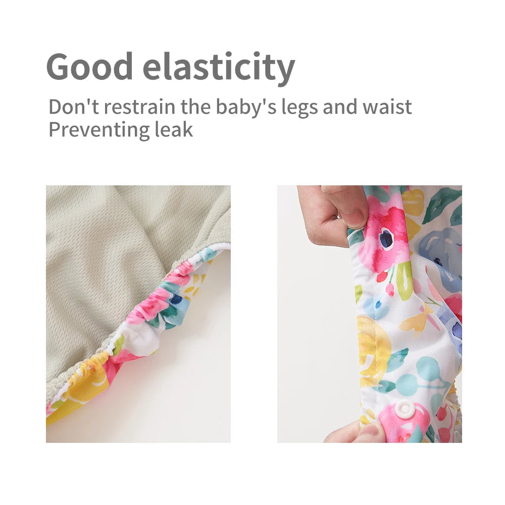 EcoBaby Adjustable Reusable Cloth Diapers - 4PCS/Set with Absorbents