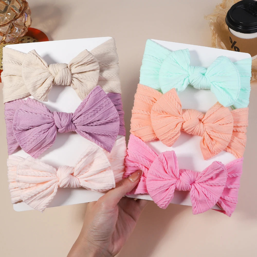 Soft Stretch Baby Turbans - 3Pcs