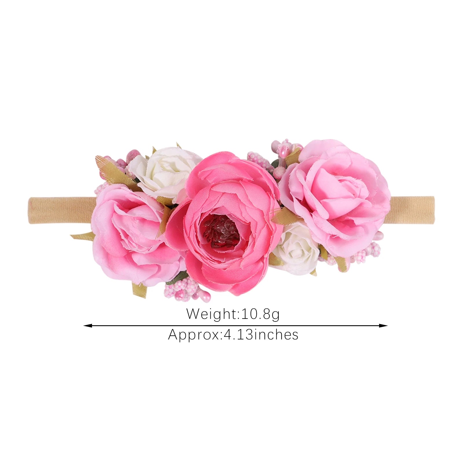 Baby Girl Floral Headband - Elastic Newborn Head Wrap