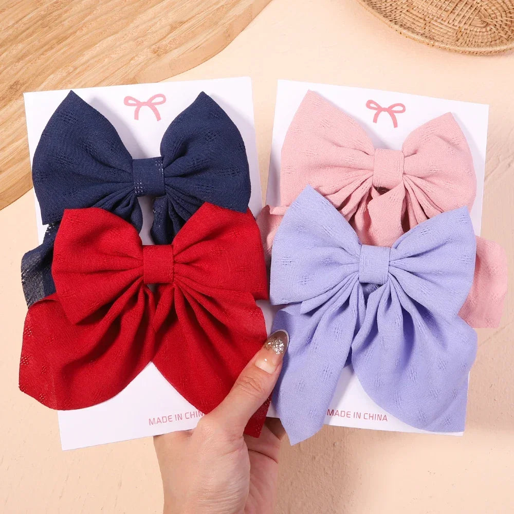 2-Piece/Set Girls' Sweet Solid Bowknot Hair Clips