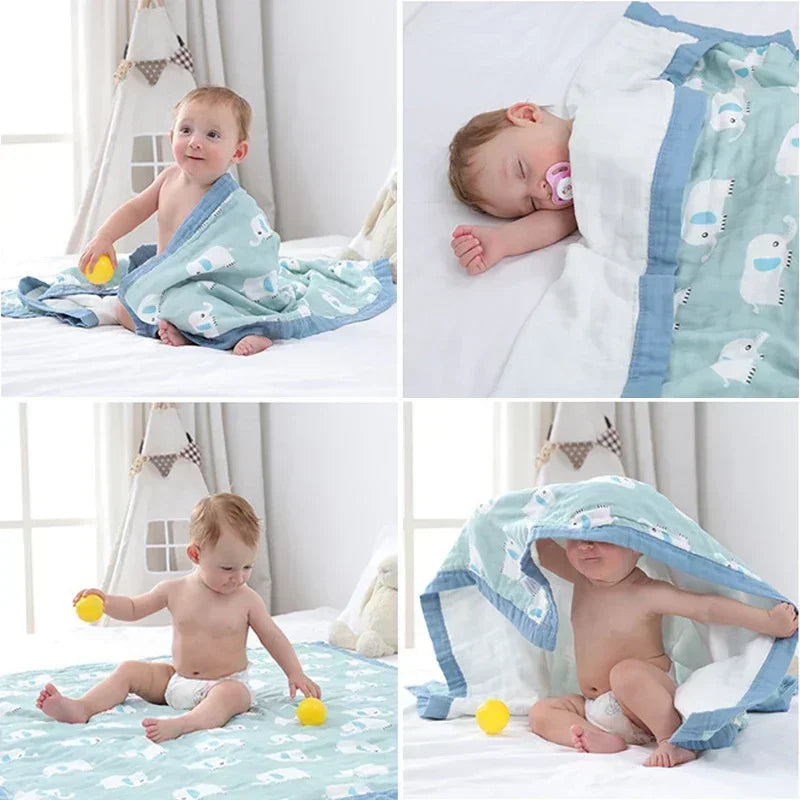 Newborn Baby Blankets - 6 Layers Thicken Soft