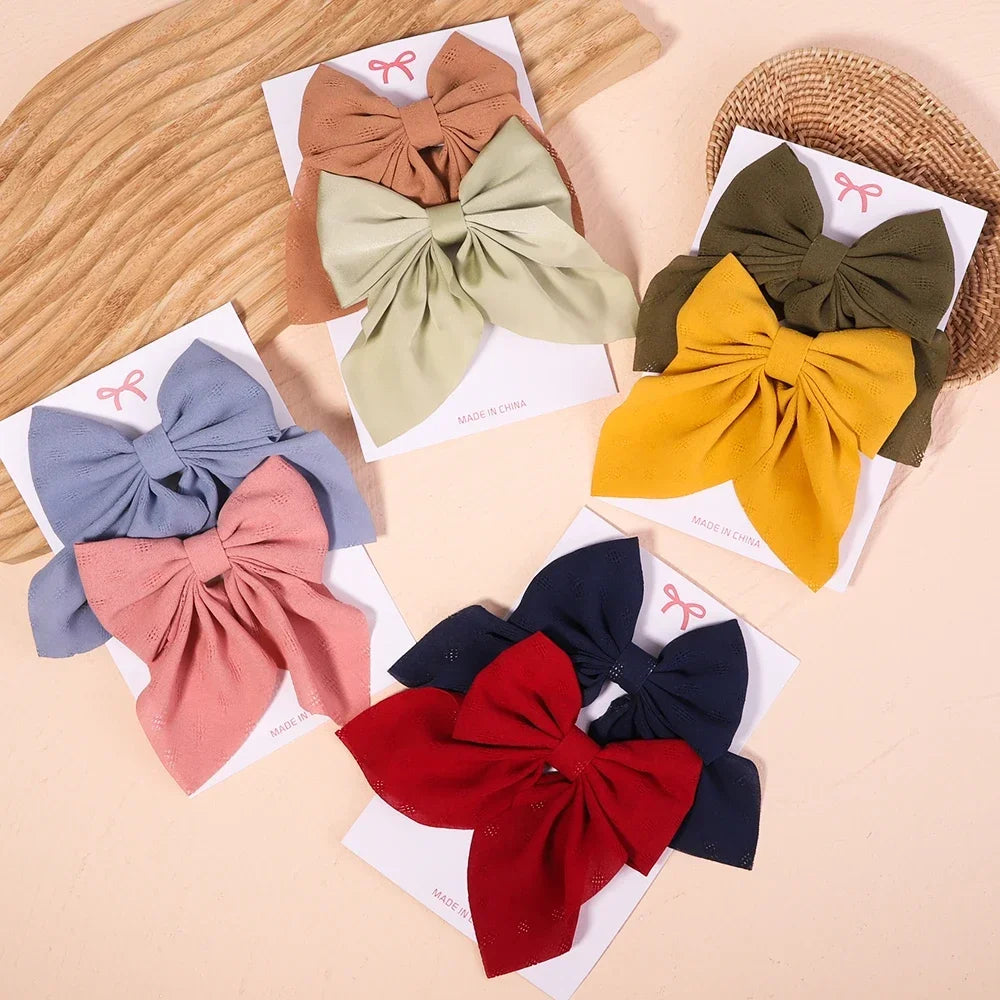 2-Piece/Set Girls' Sweet Solid Bowknot Hair Clips