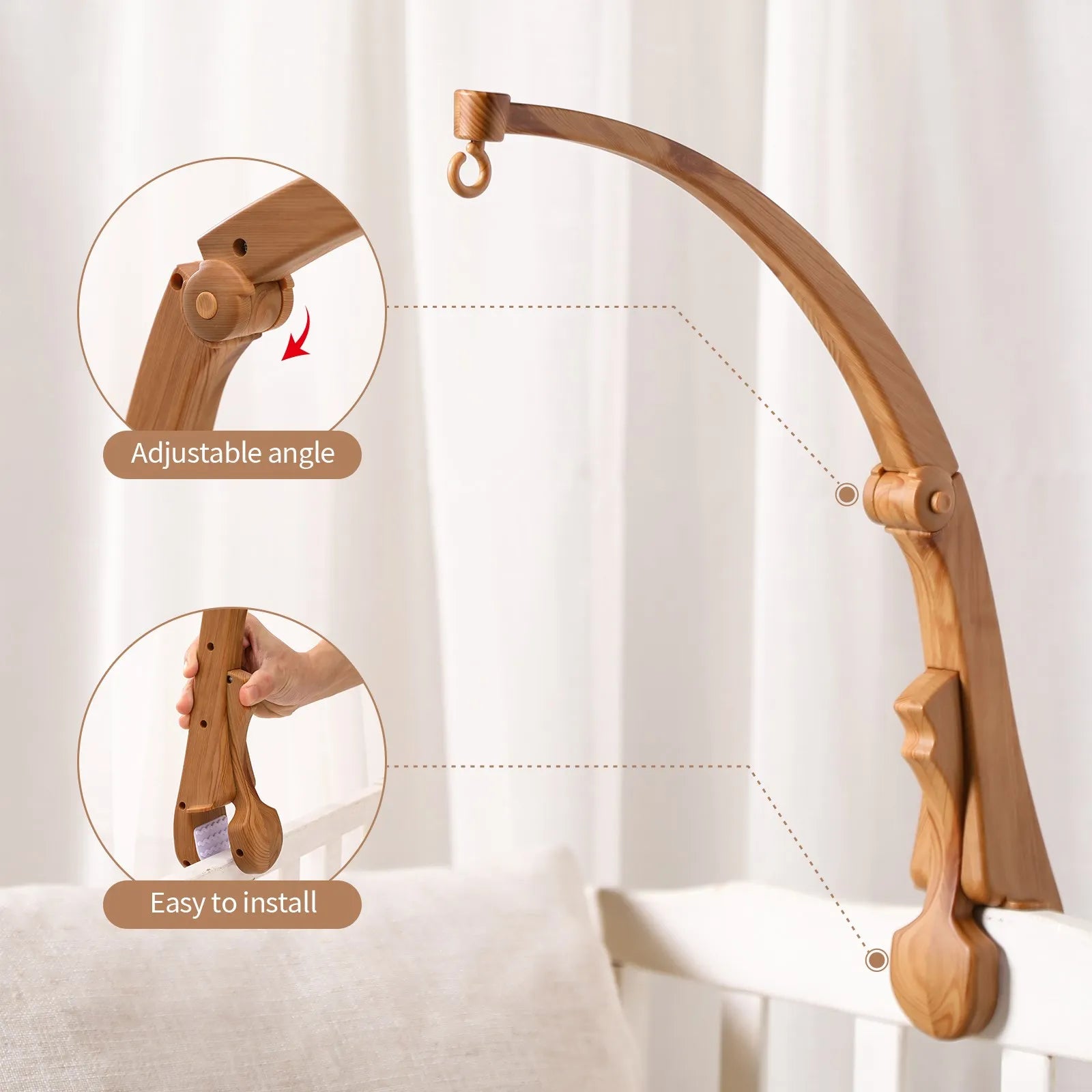 Wooden Baby Crib Mobile Holder